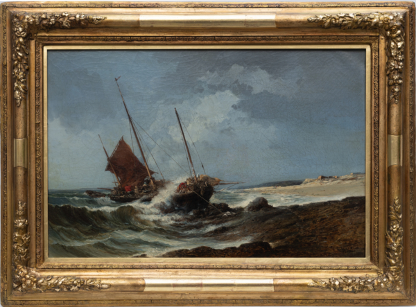 Jules Noel - Fishing boat in the sea